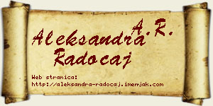 Aleksandra Radočaj vizit kartica